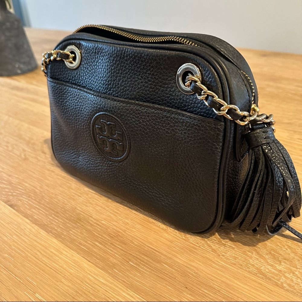 Tory Burch Black Bombe Gold Chain Crossbody Bag